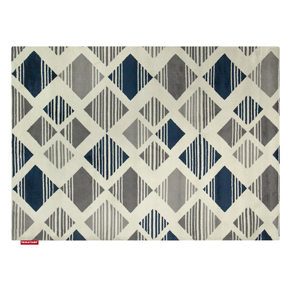 Tapete Rombos 160 X 230  AZUL MARINO/GRIS