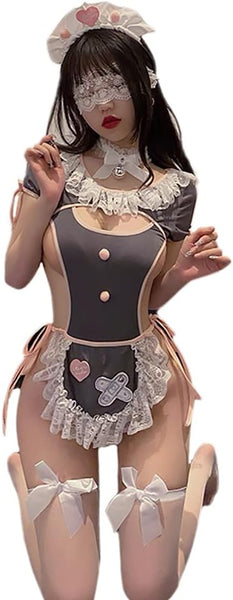 Traje de criada de anime, disfraz de cosplay japonés