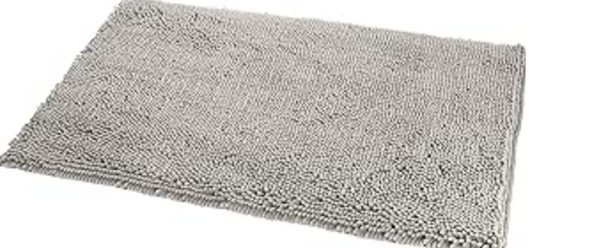 Alfombra de baño de microfibra antideslizante, 21 x 34 pulgadas, platino