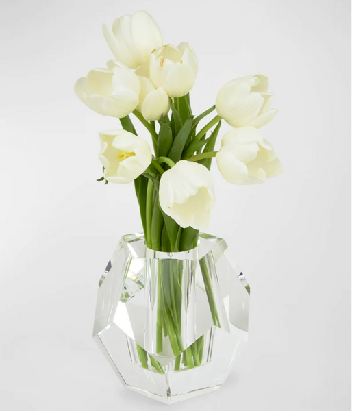 Tizo Clear Crystal Diamond Cut Vase