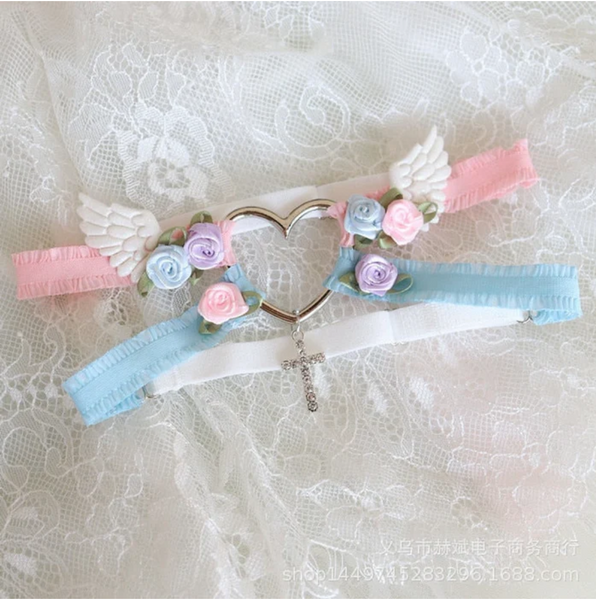 Angelic Rosebud Garter Belts