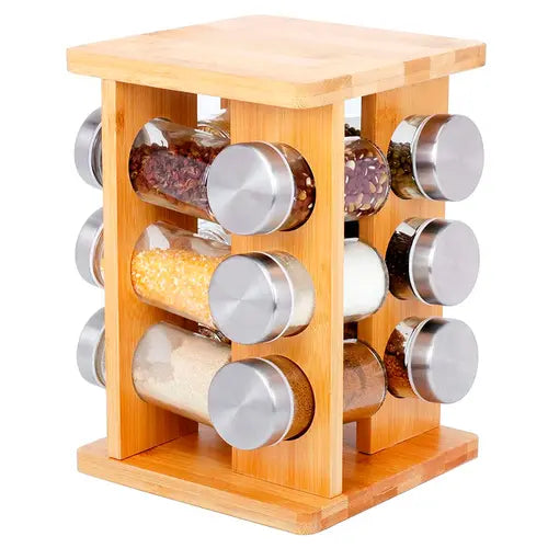 Especiero Madera Bambu 12 Piezas