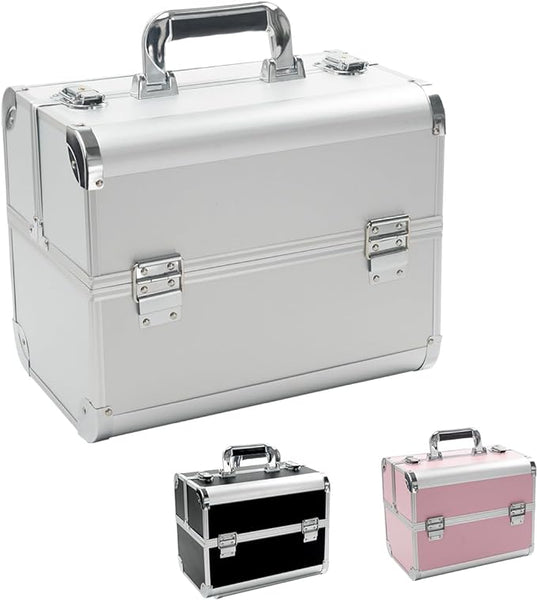 Neceser Reforzada Cosmetiquera Profesional Grande 32 Cm Metalica