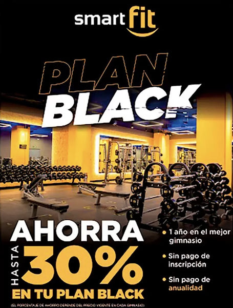 Gimnasio Smart Fit, Anualidad Plan Black de 12 meses Mexico